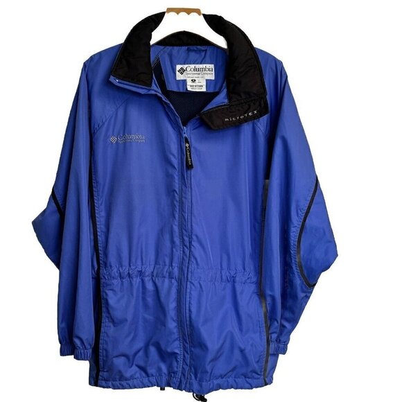 Vintage Columbia Sportwear Womens Med Blue windbreaker rain Parka Jacket - Picture 1 of 16